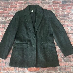 Vintage J Crew Schoolboy Blazer Jacket Womens Size 8 Wool Lined Charcoal Gray